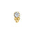 BVLA Bezelset Gem With Tribead Accent Pushpin End